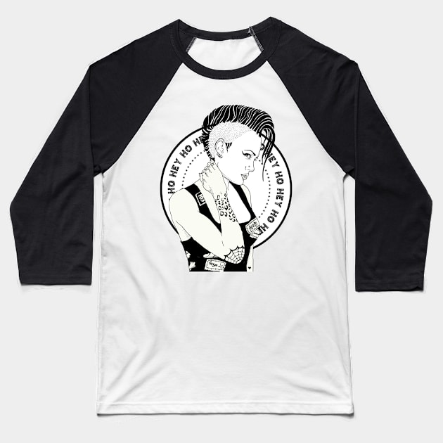 punks not dead girl Baseball T-Shirt by Kingrocker Clothing